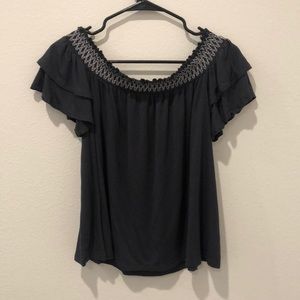 Dark Grey off the shoulder top